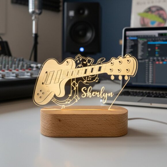 Personalized Guitar Night Light – Custom LED Lamp for Music Lovers - Picture 8 of 8
